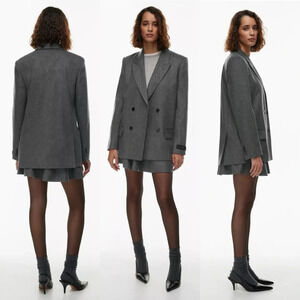 NWT Aritzia Wilfred New Destiny Blazer City Cashmere Heather Mark Grey Size 6